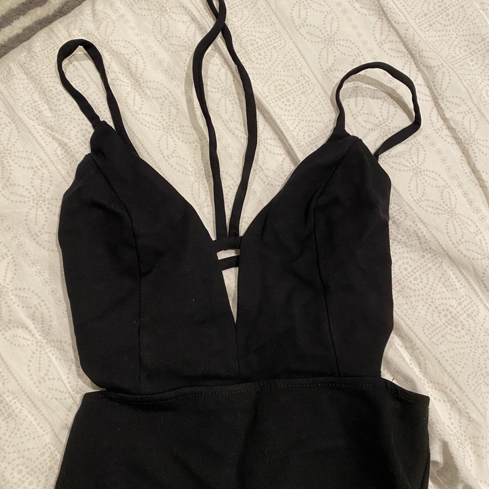 Strappy Bodycon Black Dress